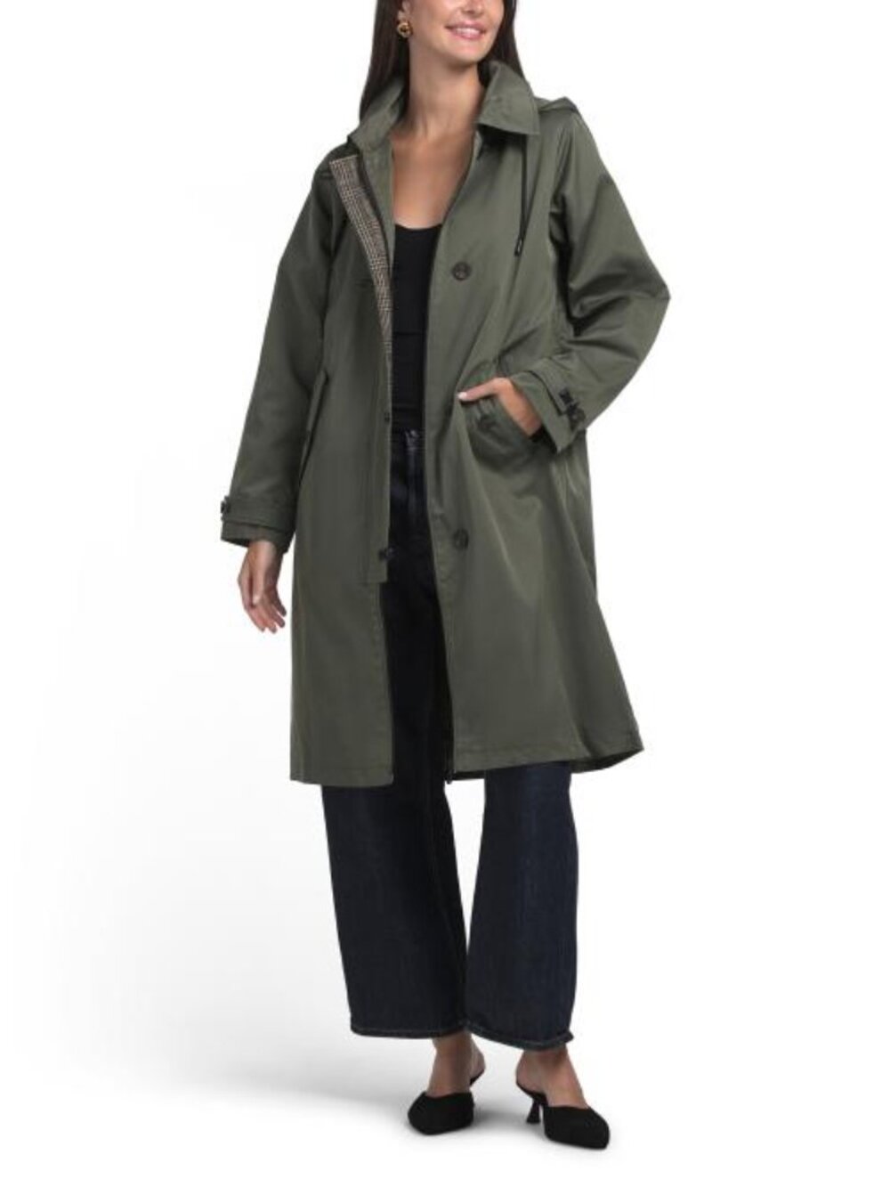 BERNARDO Long Hooded Raincoat - Picture 1 of 5